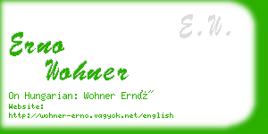 erno wohner business card